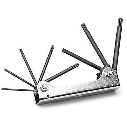 Performance Tool W1317  8 Piece Folding Star Key Wrench Set (T-9 to T-40) Image 0