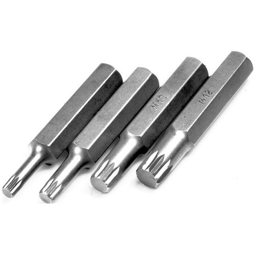 Performance Tool W1395  4 Piece Metric 12 Point Triple Square 1/2" Hex Bit Set (6mm to 12mm) Image 1