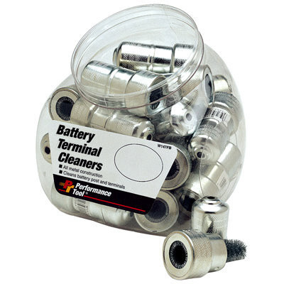 Performance Tool W147FB  Metal Battery Terminal and Post Cleaner Stailess Steel Brush Image 1