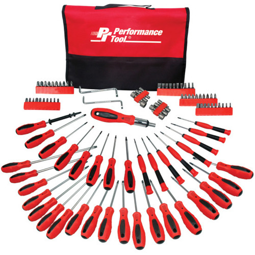 Performance Tool W1721  100 Piece Screwdriver Set with Pouch Image 0 Performance Tool W1721  100 Piece Screwdriver Set with Pouch Image 0