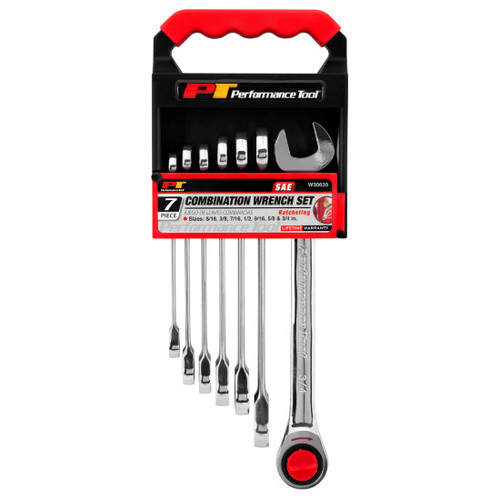 Performance Tool W30630  7 Piece SAE Ratcheting Wrench Set Image 2