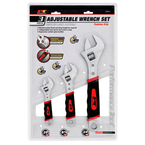 Performance Tool W30703  3 Piece Adjustable Wrench Set Image 1
