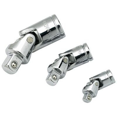 Performance Tool W30933  3 Piece Socket Universal Joint Set 1/4", 3/8" and 1/2" Drives Image 0
