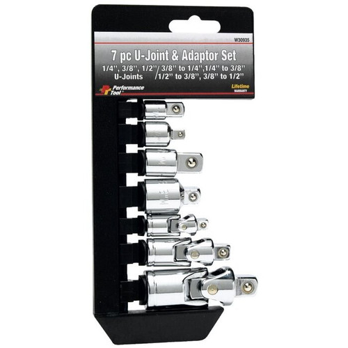 Performance Tool W30935  7 Piece Socket Adapters & Universal Joint Set Image 1