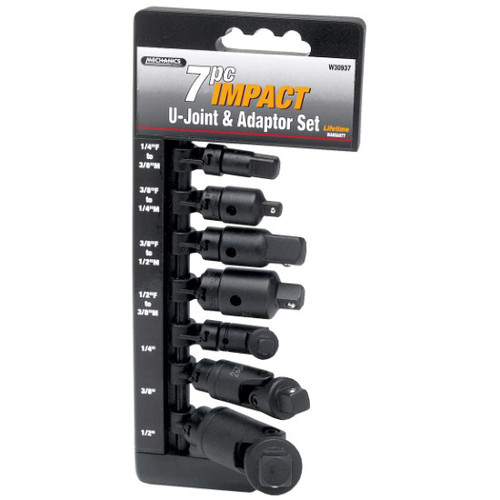 Performance Tool W30937  7 Piece Impact U-Joint and Adaptor Set Image 1