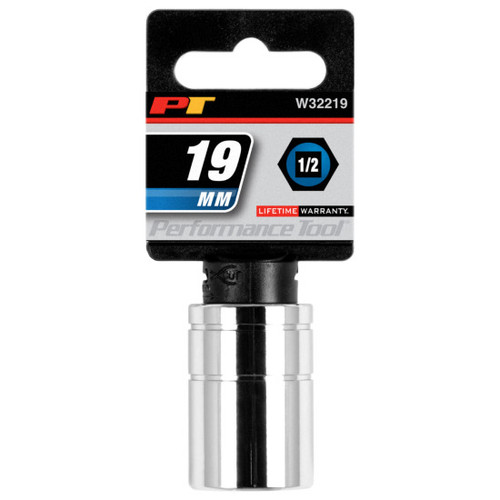 Performance Tool W32219  1/2" Drive 19mm 6 Point Socket Image 1