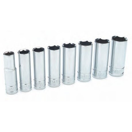 Performance Tool W32400  8 Piece Metric 1/2" Drive 6 Point Deep Well Socket Set Image 0