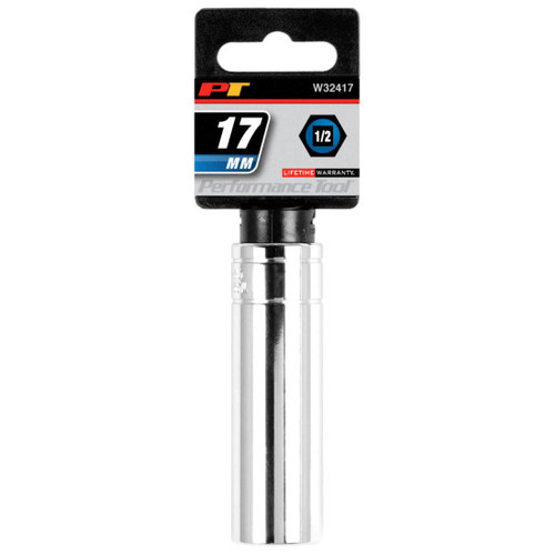 Performance Tool W32417  1/2" Drive 17mm 6 Point Deep Well Socket Image 1
