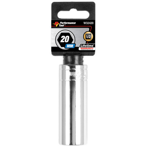 Performance Tool W32420  1/2" Drive 20mm 6 Point Deep Well Socket Image 1