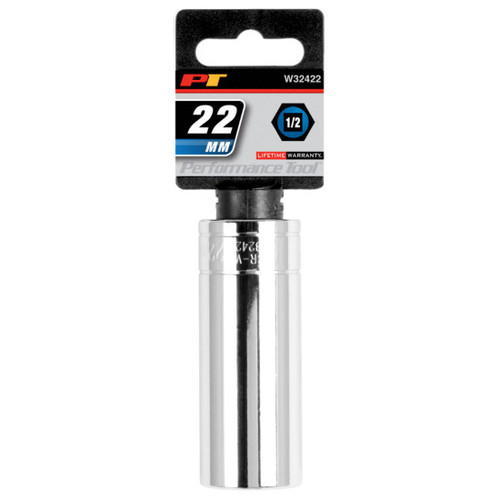 Performance Tool W32422  1/2" Drive 22mm 6 Point Deep Well Socket Image 1
