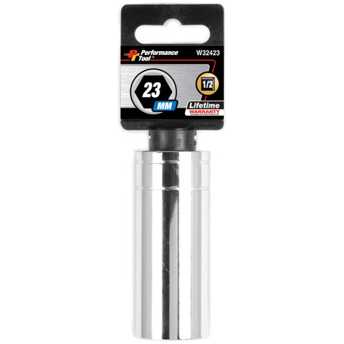 Performance Tool W32423  1/2" Drive 23mm 6 Point Deep Well Socket Image 1