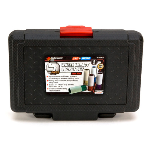 Performance Tool W32902  5 Piece 1/2" Drive Thin Wall Impact Socket Image 2