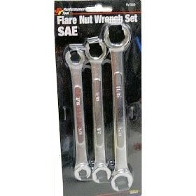 Performance Tool W350  3 Piece SAE Flare Nut Wrench Set (3/8" to 11/16") Image 1
