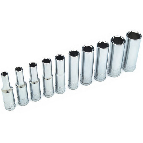 Performance Tool W36400  10 Piece Metric 1/4" Drive 6 Point Deep Well Socket Set Image 0