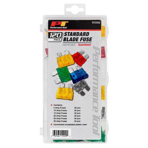 Performance Tool W5368  120 Piece Standard Blade Fuse Assortment Image 2