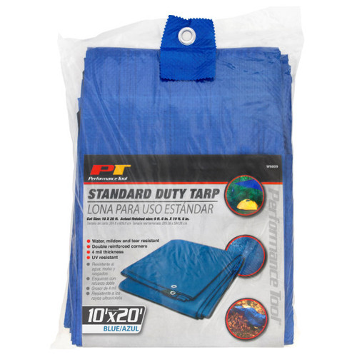 Performance Tool W6009  10' x 20' Heavy Duty Blue Tarp Image 1 Performance Tool W6009  10' x 20' Heavy Duty Blue Tarp Image 1