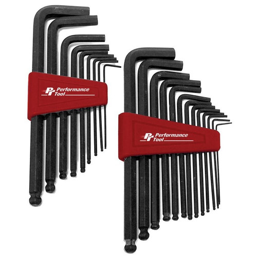 Performance Tool W80280  22 Piece SAE and Metric Ball End Hex Key Wrench Set Image 2