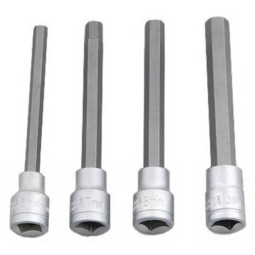 Performance Tool W86022  4 Piece 3/8" Drive Long Shank Metric Disc Brake Caliper Hex Bit Socket Set (6mm, 7mm, 8mm and 10mm) Image 0 Performance Tool W86022  4 Piece 3/8" Drive Long Shank Metric Disc Brake Caliper Hex Bit Socket Set (6mm, 7mm, 8mm and 10mm) Image 0