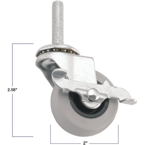 Titan Casters 4031255T  Stem Caster 2" Dyna Wheel with Brake Image 3 Titan Casters 4031255T  Stem Caster 2" Dyna Wheel with Brake Image 3