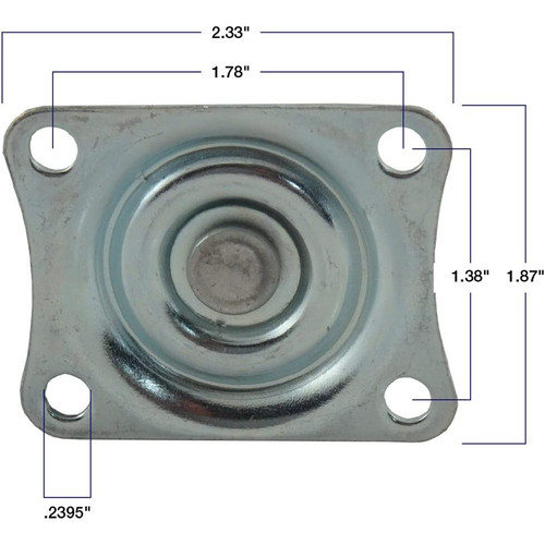 Titan Casters 4034255T  TPR Caster 2" Rubber Plate Image 1