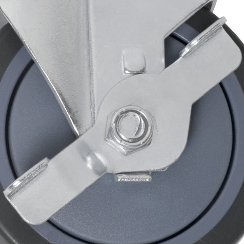 Titan Casters 4034455T  Swivel Caster 4" Grey Wheel with Brake Image 4