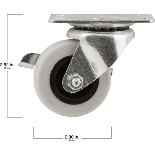 Titan Casters 4035255T  Caster 2" Dyna Tread Wheel with Brake Image 2