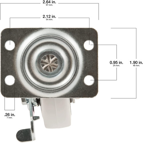 Titan Casters 4035255T  Caster 2" Dyna Tread Wheel with Brake Image 3