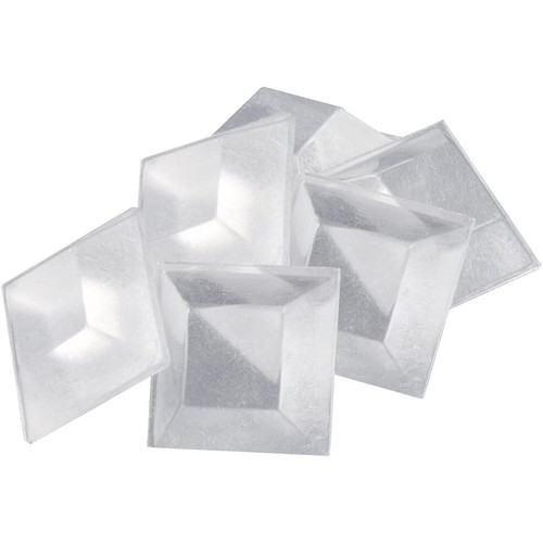 SoftTouch 4114395N  Self-Stick Noise Dampening Bumpers 3/4" Clear Square Pads - 6 Piece Image 0