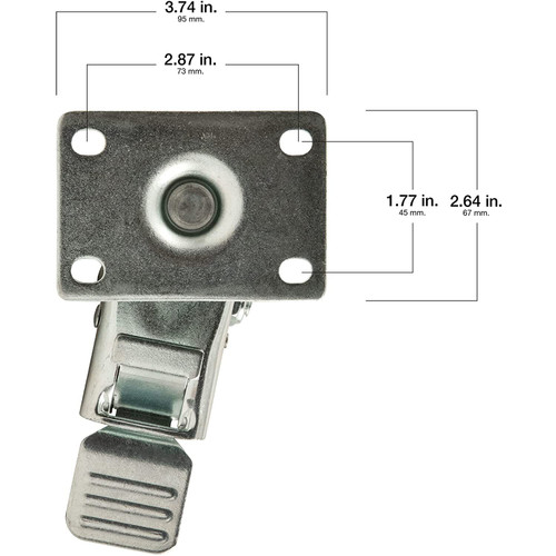 Titan Casters 4120555T  Polyurethane Swivel Plate Caster with Brake - 3"  Image 3