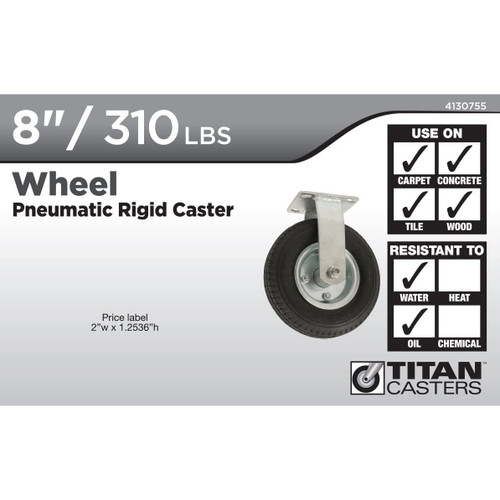 Titan Casters 4130755  Caster Gate Rigid 8" 9795 Pneumatic Image 1