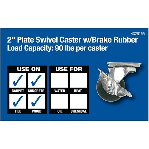 Titan Casters 4326155  Swivel Caster with Brake 2" Image 0
