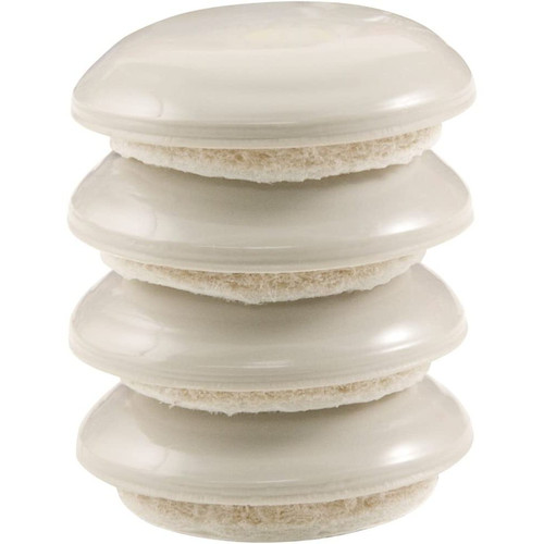 Super Sliders 4602295N Round Plastic Self-Stick Sliders 1-1/8" Beige Image 1