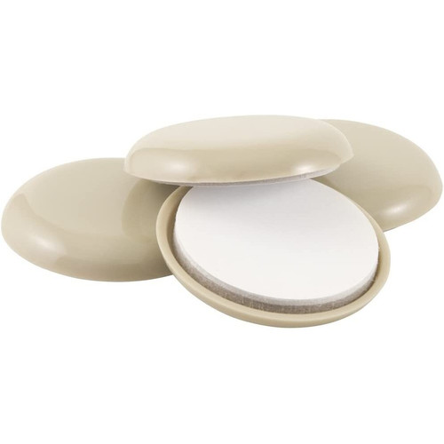 Super Sliders 4700195N  Self-Stick Furniture Round Sliders 1" Beige - 4 Pack Image 0