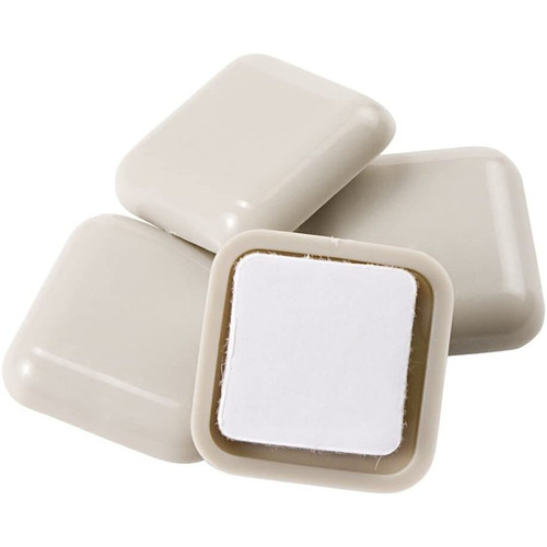 Super Sliders 4701195N  Self-Stick Furniture Square Sliders 1" Beige - 4 Pack Image 0