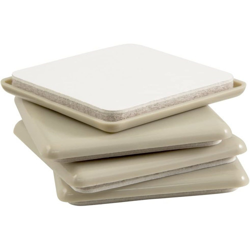 Super Sliders 4701295N  Self-Stick Furniture Square Sliders 2 1/2" - 4 Pack Image 1