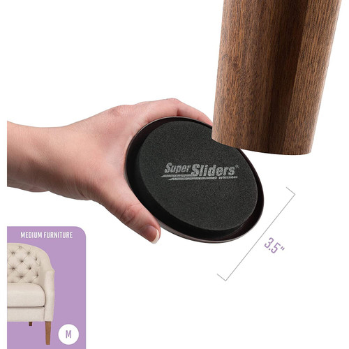 Super Sliders 4703495K  Round Reusable Sliders for Carpet 3-1/2" - 4 Pack Image 2