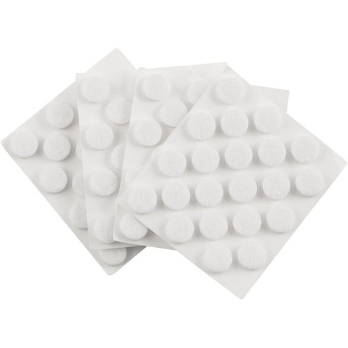SoftTouch 4709595N  Round Self-Stick Felt Furniture Pads White 3/8" - 84 Pack Image 0