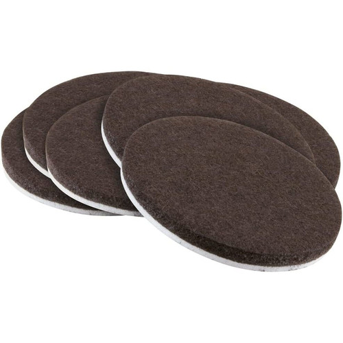 SoftTouch 4723295N  Round Brown Felt Pad 2" - 6 Pack Image 0
