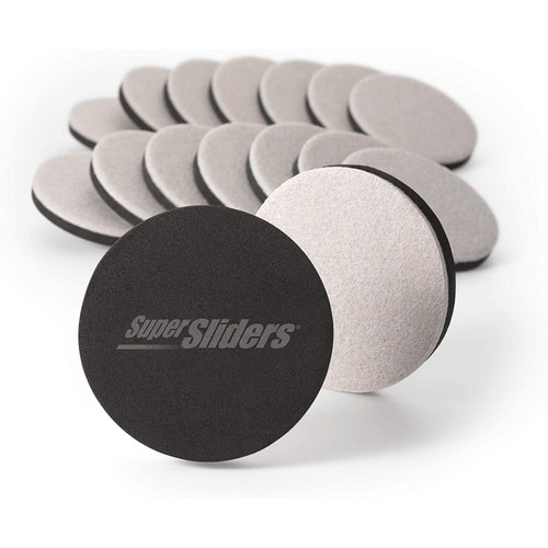Super Sliders 4733444N  Round Reusable Furniture Sliders for Hard Surfaces 3-1/2" - 16 Piece Image 0 Super Sliders 4733444N  Round Reusable Furniture Sliders for Hard Surfaces 3-1/2" - 16 Piece Image 0