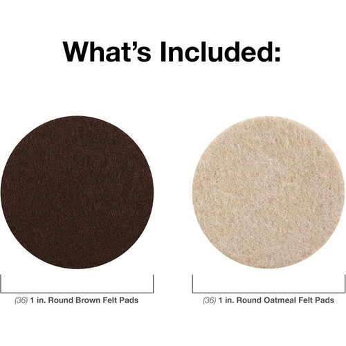 SoftTouch 4771595N  Brown and Beige Felt Pads 1" Value Pack - 72 Pack Image 1