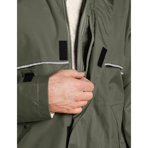 Viking Wear  3305J Men's Green Journeyman 420D Nylon Rain Jacket with Mesh Lining  - Medium Image 3