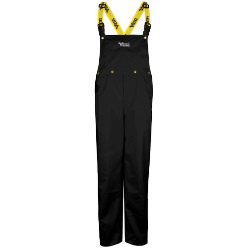 Viking Wear 3307P  Men's Black Journeyman 420D Nylon Rain Pants with Detachable Bib - Medium Image 0