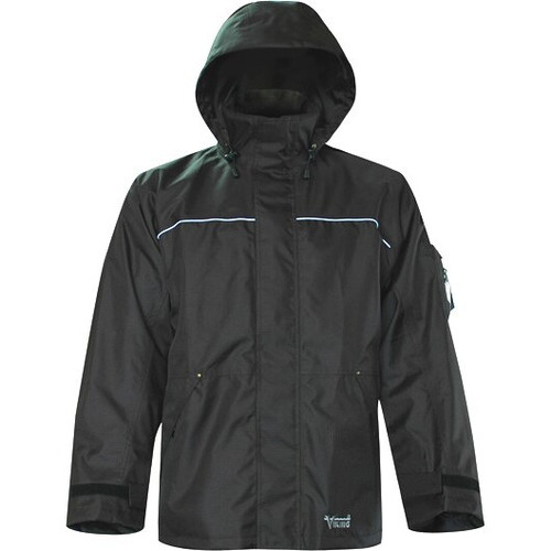 Viking Wear  3910JB  Men's Black Professional Thor 300D Trilobal Rain Jacket - Large Image 0