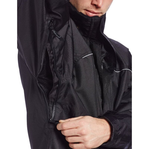 Viking Wear  3910JB  Men's Black Professional Thor 300D Trilobal Rain Jacket - Large Image 4