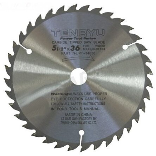 Tenryu PT-14036  5-1/2" x 36-Tooth Power Tool Series Circular Saw Blade for Cordless Saws Image 0