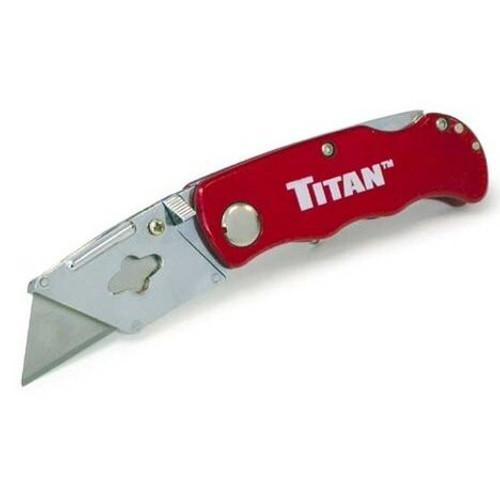 Titan 11015  Folding Pocket Utilty Knife with Quick Blade Change - Red Image 0 Titan 11015  Folding Pocket Utilty Knife with Quick Blade Change - Red Image 0