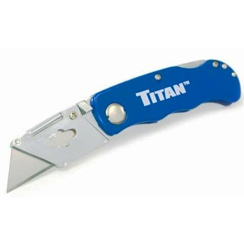 Titan 11018  Folding Pocket Utilty Knife with Quick Blade Change - Blue Image 0