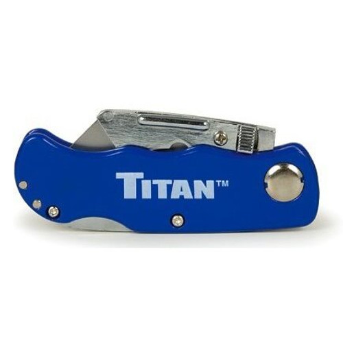 Titan 11018  Folding Pocket Utilty Knife with Quick Blade Change - Blue Image 1 Titan 11018  Folding Pocket Utilty Knife with Quick Blade Change - Blue Image 1