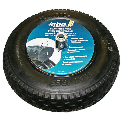 Jackson FFTKBCC  16" Flat Free Knobby Wheelbarrow Tire for 5/8" Axle (547217VB) Image 0