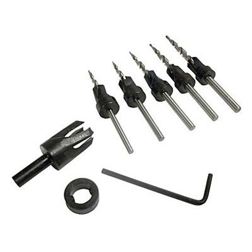 W.L. Fuller 10390006C  No. 6 Countersink / Taper Drill Bit Set for #5 to #9 Screws Image 0